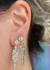 Altın Renk Taş Detaylı Çelik Xuping Küpe Set (Çift)