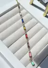Altın Renk Taş Detaylı Çelik Y Kolye