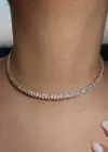 Altın Renk Taş Detaylı Choker Kolye