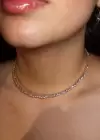 Altın Renk Taş Detaylı Choker Kolye