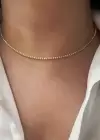 Altın Renk Taş Detaylı Choker Kolye