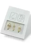 Altın Renk Taş Detaylı Deliksiz Kulak/ Burun 3lü Piercing Set