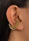Altın Renk Taş Detaylı Ear Cuff (Tek)