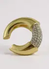 Altın Renk Taş Detaylı Ear Cuff (Tek)