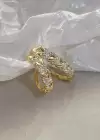 Altın Renk Taş Detaylı Ear Cuff (Tek)