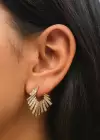 Altın Renk Taş Detaylı Küpe (Çift)