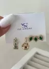 Altın Renk Taş Detaylı VİP 3lü YSX Küpe Set