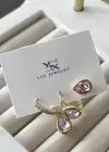 Altın Renk Taş Detaylı VİP 3lü YSX Küpe Set