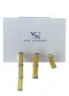 Altın Renk Taş Detaylı VİP 3lü YSX Küpe Set