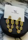Altın Renk Taş Detaylı YSX Küpe (Çift)