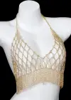 Altın Renk Taşlı Bikini Üstü /Bralet /Vücut Aksesuarı