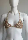 Altın Renk Taşlı Bikini Üstü /Bralet /Vücut Aksesuarı