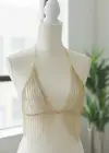 Altın Renk Taşlı Bikini Üstü /Bralet /Vücut Aksesuarı