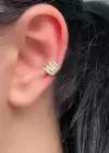 Altın Renk Taşlı Ear Cuff Küpe (Tek)