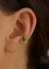 Altın Renk Taşlı Cerrahi Çelik Tragus/Kıkırdak Küpe/Piercing (Tek)