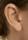 Altın Renk Taşlı Cerrahi Çelik Tragus/Kıkırdak Küpe/Piercing (Tek)