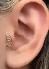 Altın Renk Taşlı Cerrahi Çelik Tragus/Kıkırdak Küpe/Piercing (Tek)