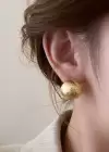 Altın Renk Top Çelik Küpe (Çift)