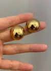 Altın Renk Top Çelik Küpe (Çift)