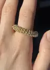 Altın Renk Top Detaylı Ayarlanabilir Yüzük