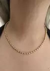 Altın Renk Top Detaylı Çelik Kolye
