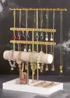 Altın Renk Üç Katlı Saat/Bileklik Takı Standı