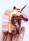 Altın Renk Unicorn Figürlü Allık/Makyaj Fırçası