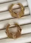 Altın Renk Yarasa Figürlü Çelik Halka Xuping Küpe (Çift)