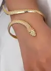 Altın Renk Yılan Figürlü Tasarım Bileklik Kol Aksesuarı
