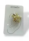 Altın Renk Yıldız Figürlü 14K Altın Kaplama TX Ear Cuff (Tek)
