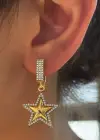 Altın Renk Yıldız Figürlü 14K Altın Kaplama TX Küpe (Çift)