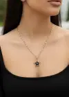 Altın Renk Yıldız Figürlü Çelik Kolye