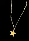 Altın Renk Yıldız Figürlü Çelik Kolye