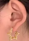 Altın Renk Yıldız Figürlü Çelik Küpe (Çift)