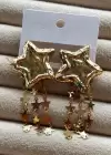 Altın Renk Yıldız Figürlü Çelik Küpe (Çift)