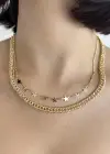 Altın Renk Yıldız Figürlü İkili Kolye