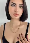 Altın Renk Yıldız Figürlü İkili Kolye