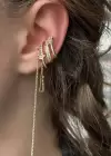 Altın Renk Yıldız Figürlü Sallantılı Ear Cuff (Tek)