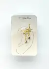 Altın Renk Yıldız Figürlü Taş Detaylı 14K Altın Kaplama TX Ear Cuff (Tek)