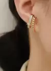 Altın Renk Yıldız Figürlü Taş Detaylı Ear Cuff (Tek)