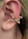 Altın Renk Yıldız Figürlü Taş Detaylı Ear Cuff (Tek)