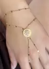 Altın Renk Yıldız Figürlü Taş Detaylı Şahmeran