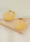 Altın Renk Yuvarlak Çelik Küpe (Çift)