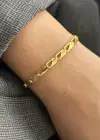 Altın Renk Zincir Çelik Bileklik (Unisex)