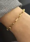 Altın Renk Zincir Çelik Bileklik (Unisex)