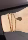 Altın Renk Zincir Detaylı Bileklik