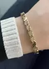 Altın Renk Zincir Detaylı Çelik Bileklik