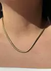 Altın Renk Zincir Detaylı Çelik Kolye