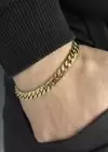 Altın Renk Zincir Detaylı Erkek Çelik Bileklik