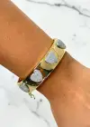 Altın Ve Gümüş Renk Kalp Figürlü Kelepçe Bileklik